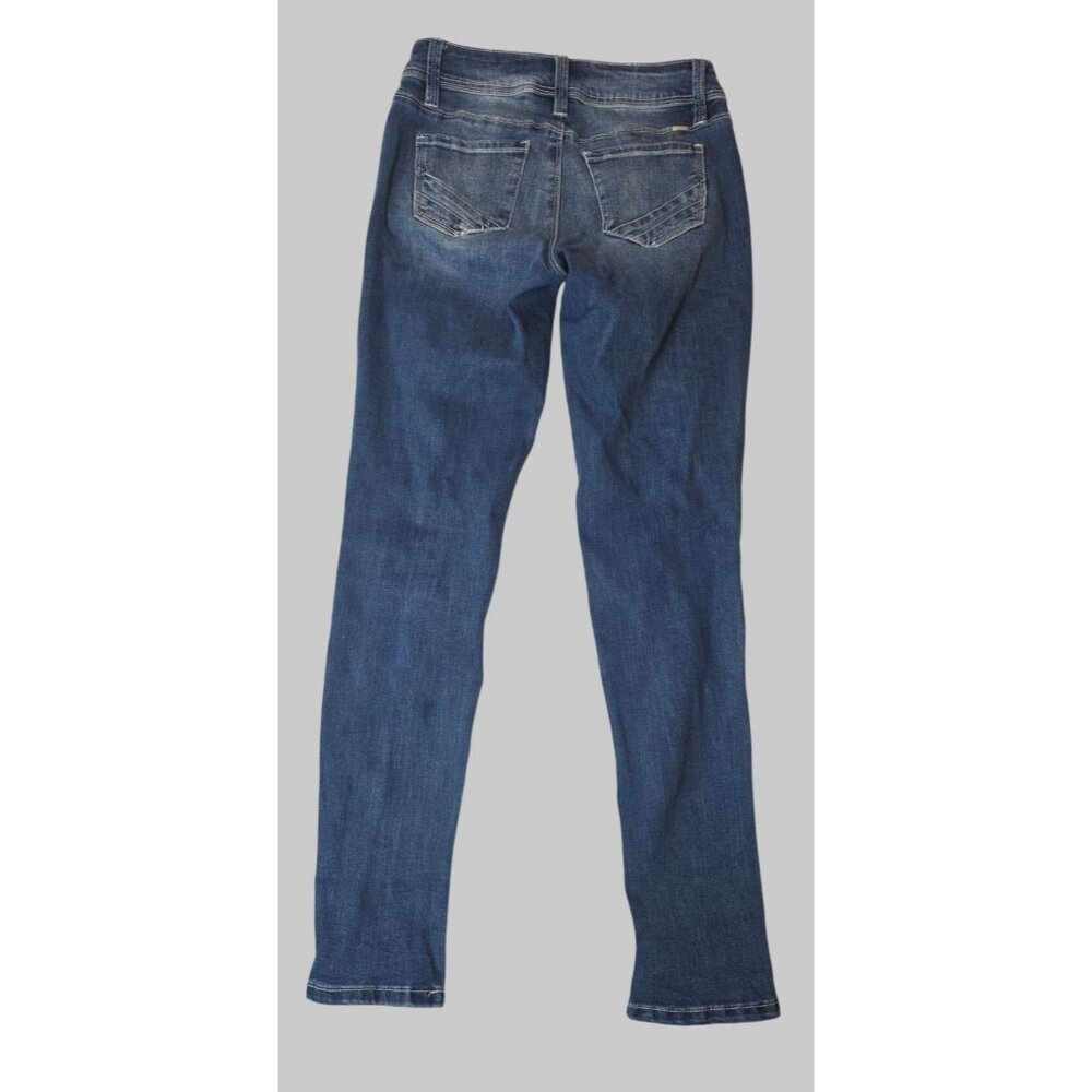 Women's YMI Varsity Patchwork Distressed Skinny Jeans size: 3 - Picture 2 of 8